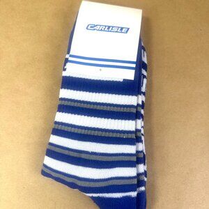 Carlisle Knit Hockey Socks – Royal Blue, White & Grey Stripes – [Size] – New wit